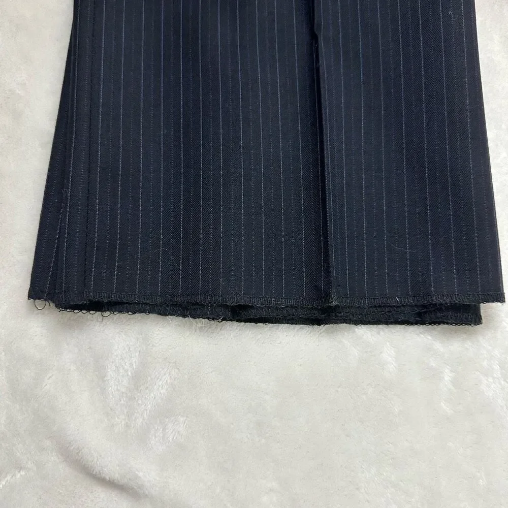 Jack Victor Men's 44L/38 Valentino CT Black Pinstripe Suit Set 100% Wool New‎